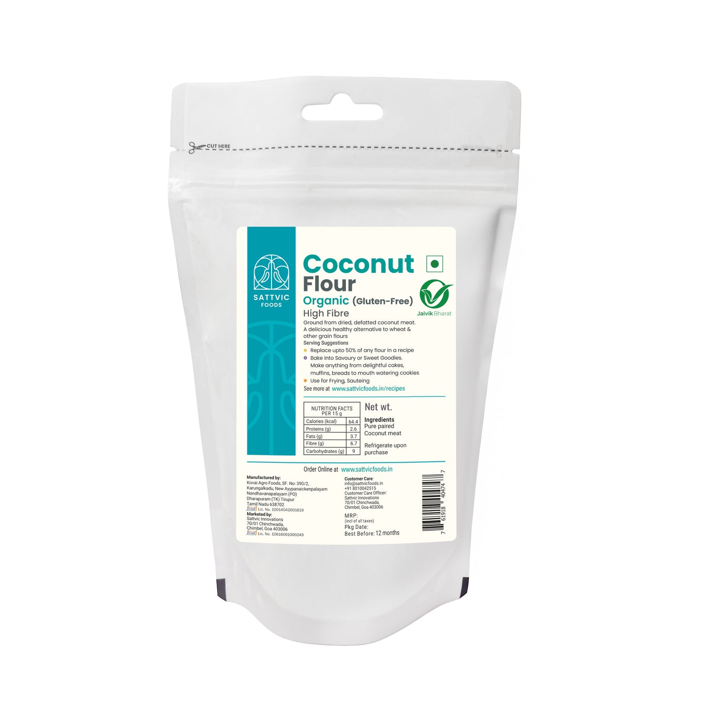 Defatted coconut flour