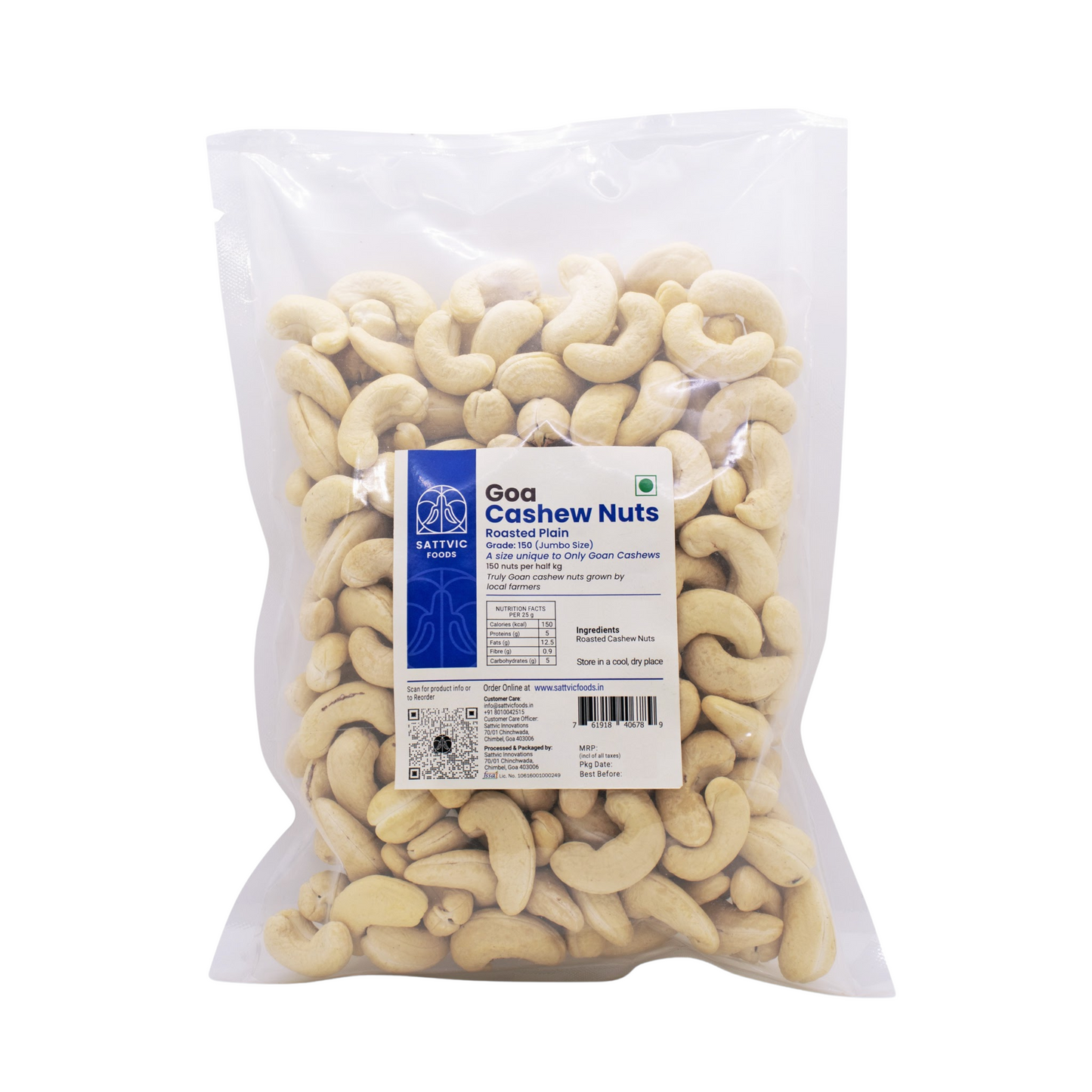 Goan Emperor Cashew Nuts (Roasted Plain)
