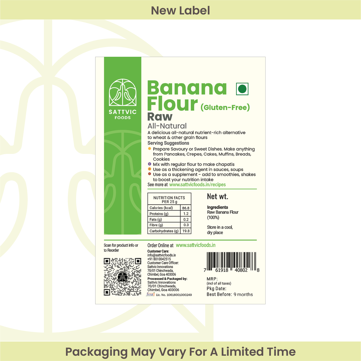 Raw Banana Flour (Raw, All Natural & Gluten-Free)