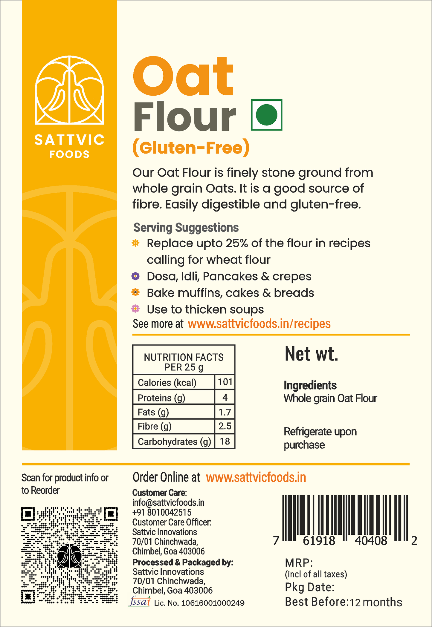 Oat Flour | Stone-Ground, Whole-Grain & Gluten-Free