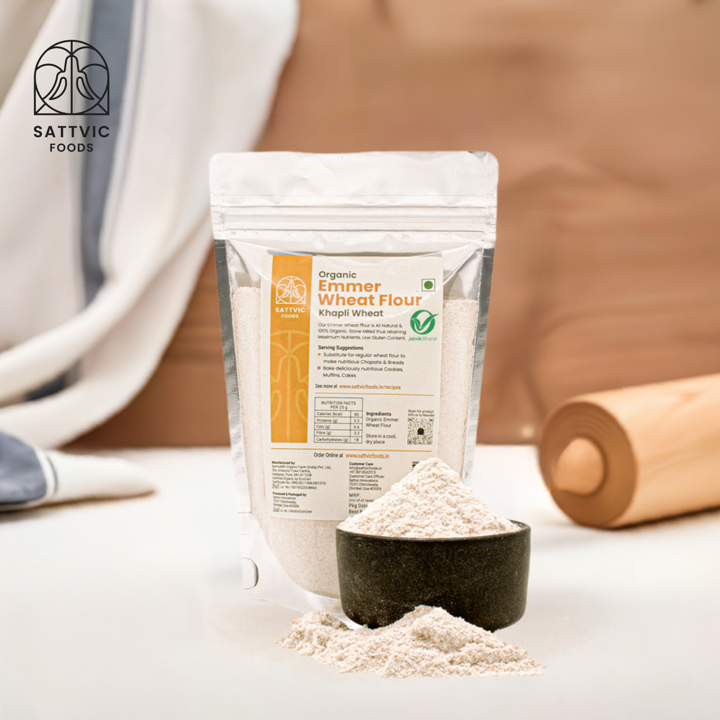 Emmer Wheat Flour / Khapli Atta | Certified Organic
