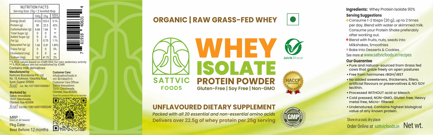 Organic Whey Isolate 90% | High Protein-Low Lactose