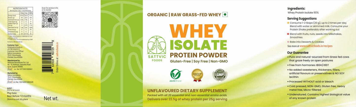 Organic Whey Isolate 90% | High Protein-Low Lactose