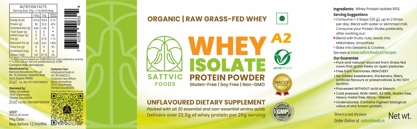 Organic A2 Whey Isolate 90%