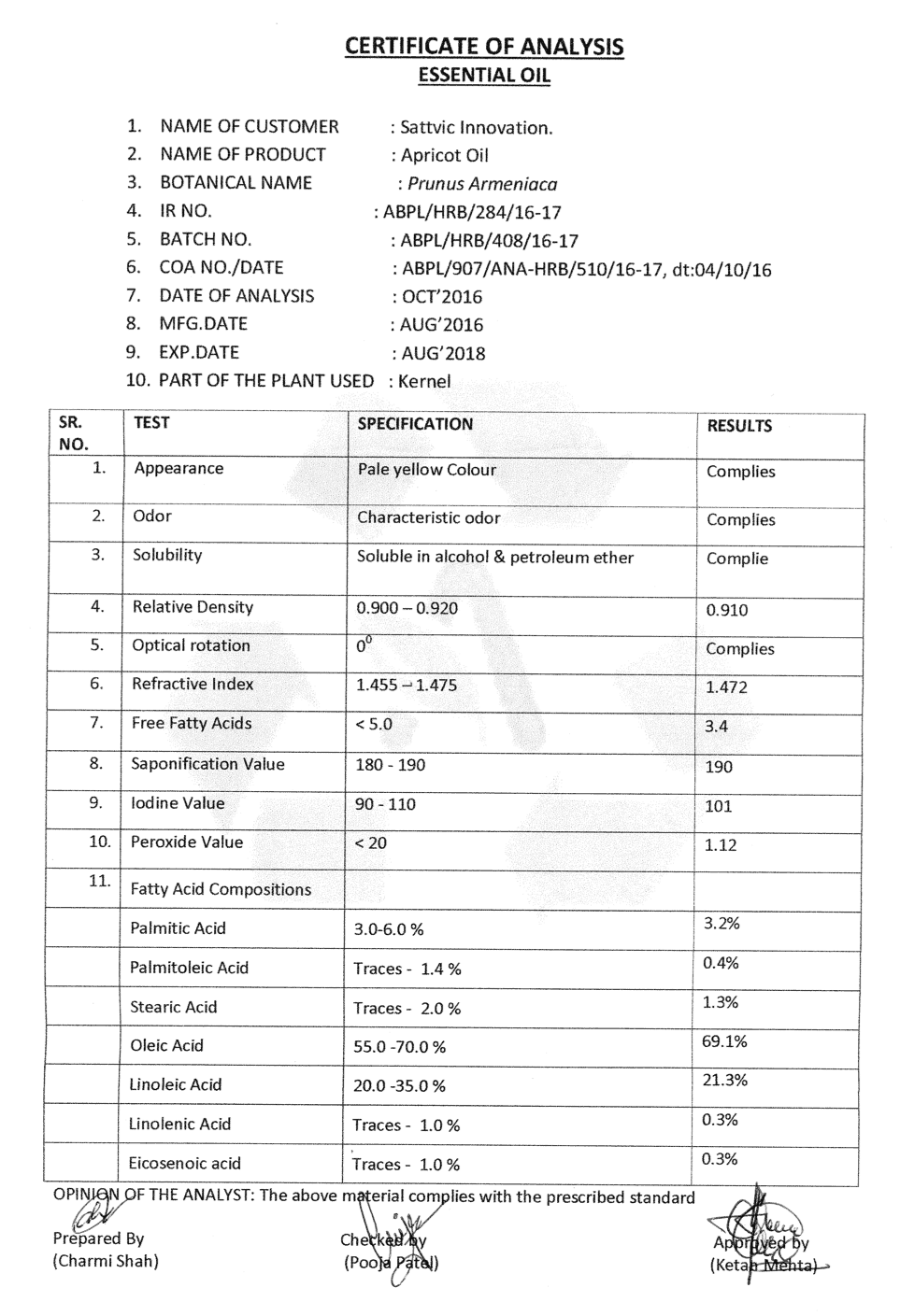 Bitter Apricot Oil (Cold Pressed / Massage & Relief) Anaha