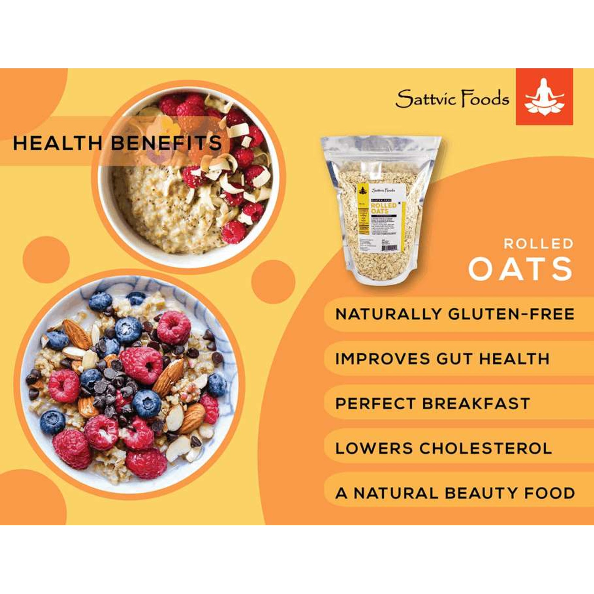 Rolled Oats (Gluten-free) Sattvic Foods
