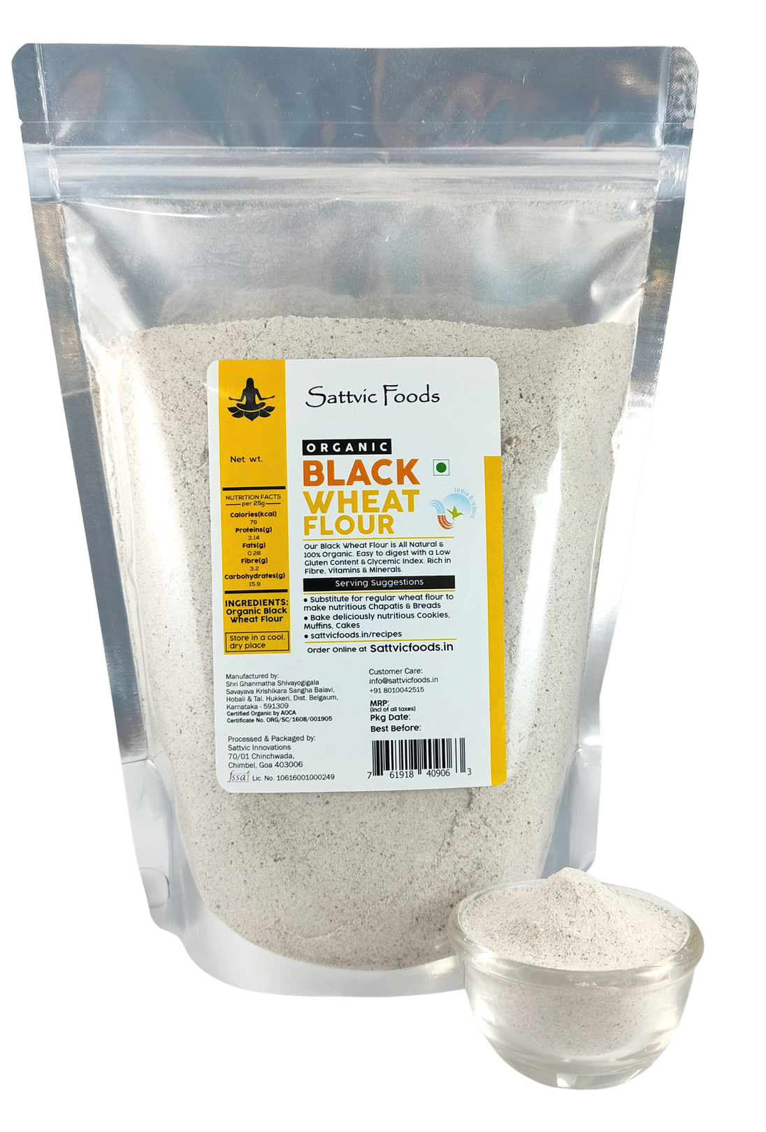 Black Wheat Flour (Certified Organic) Sattvic Foods