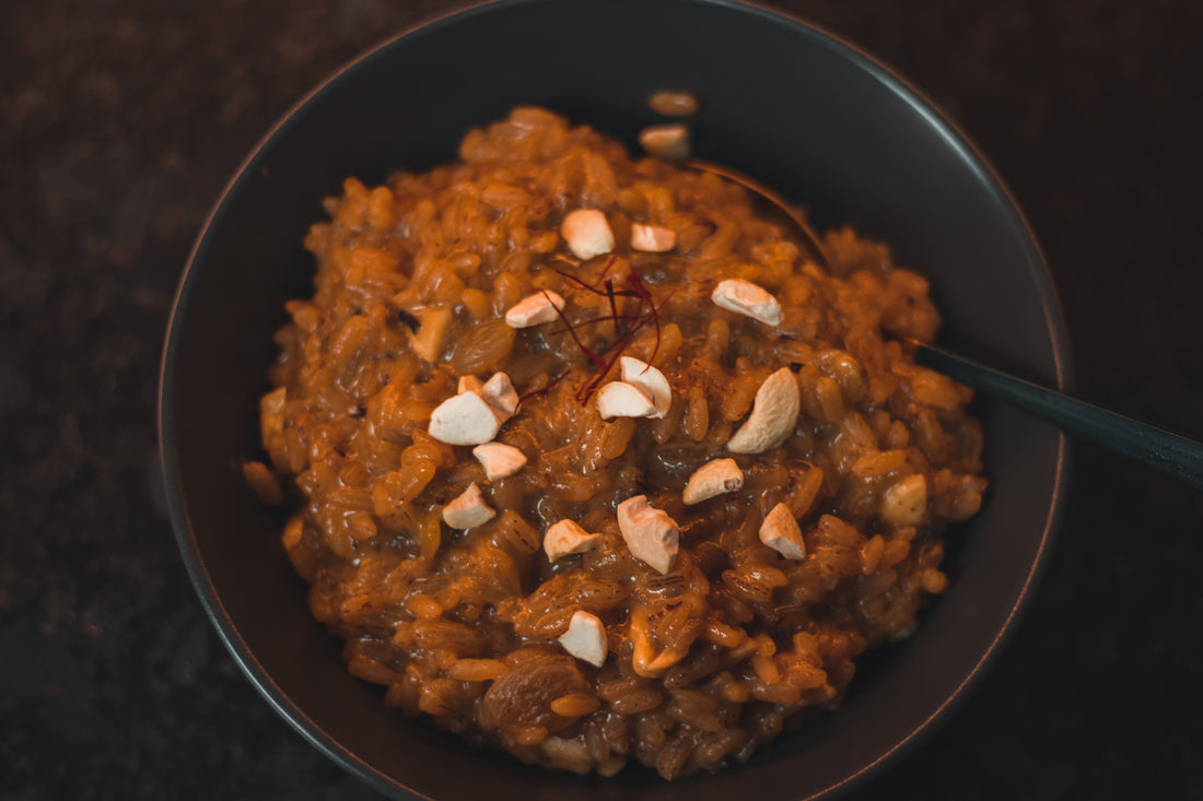 Red Rice Kheer with Saffron