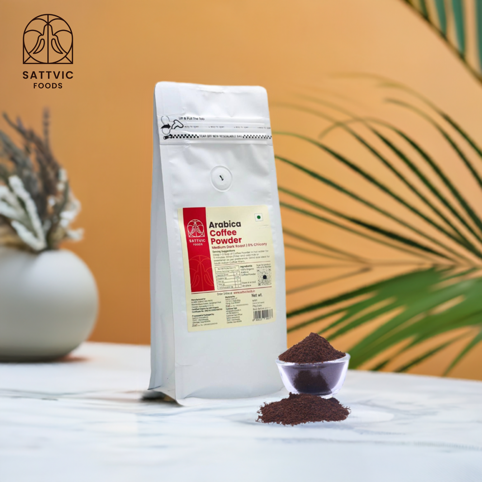 Arabica Organic Coffee Powder | Medium Dark Roast