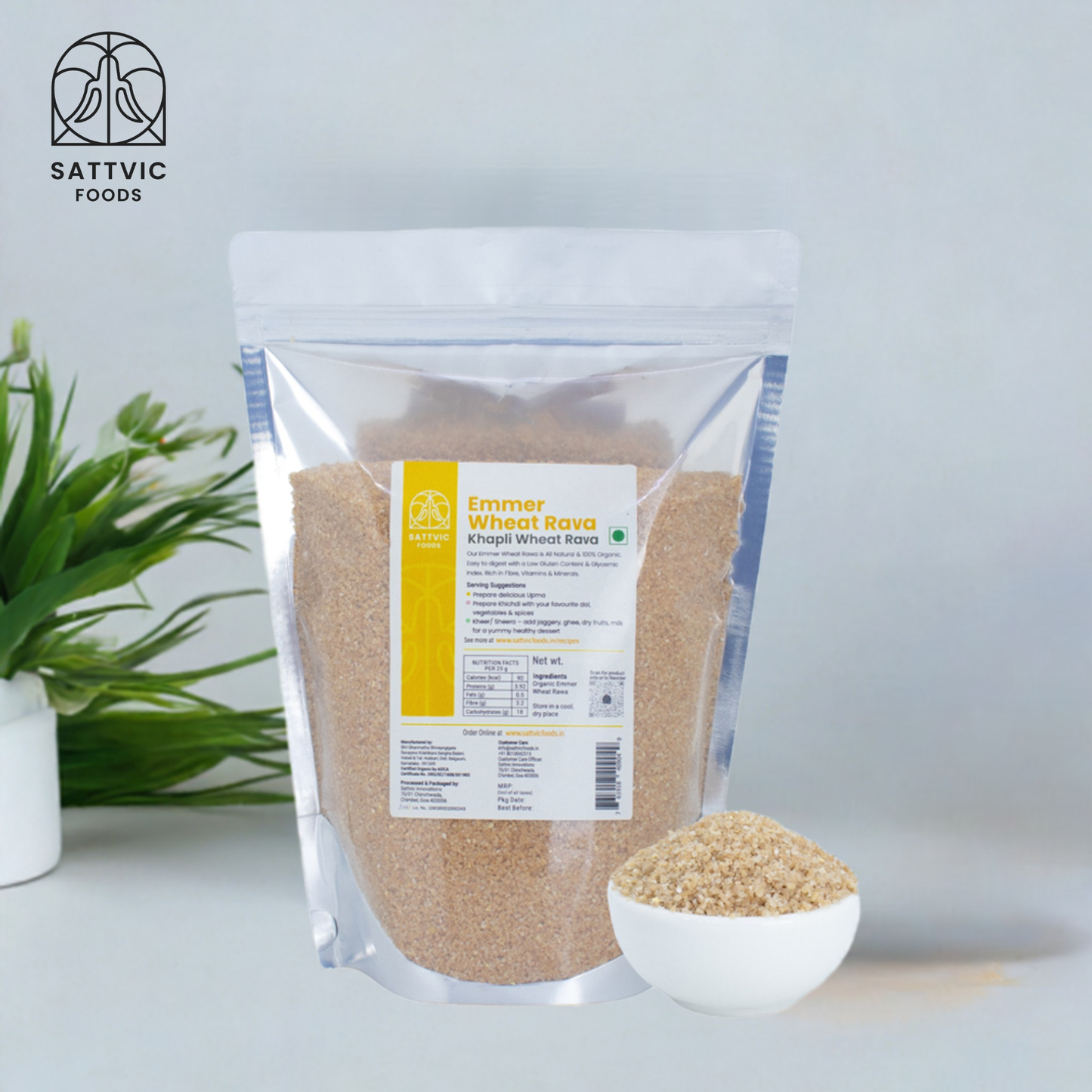 Emmer Wheat Semolina / Khapli Rava | Certified Organic