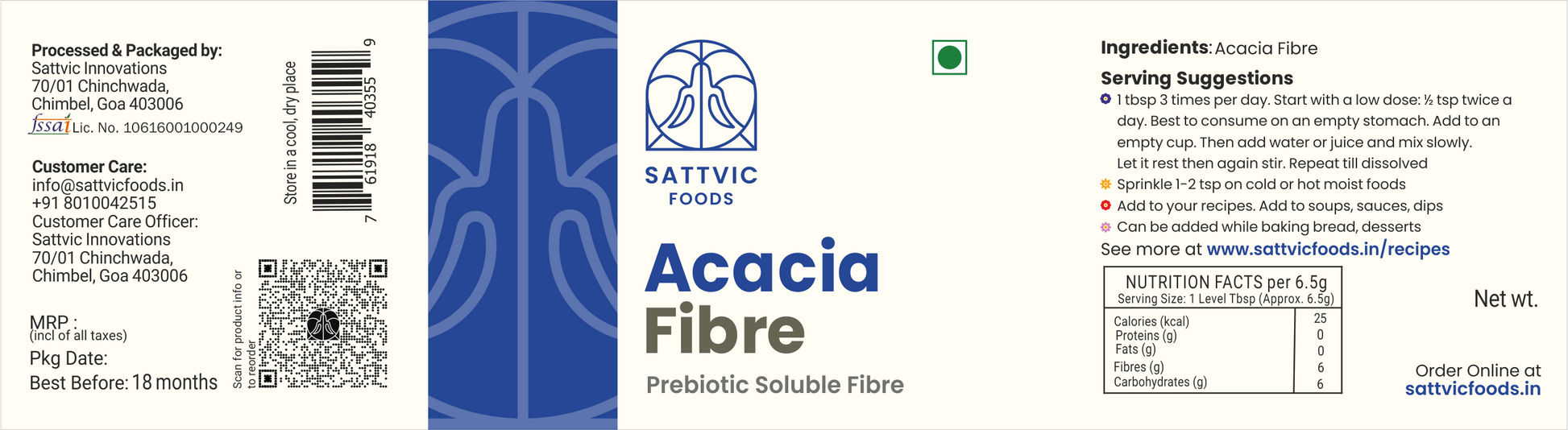 Acacia Fibre | Prebiotic | Ayurvedic Digestion Support