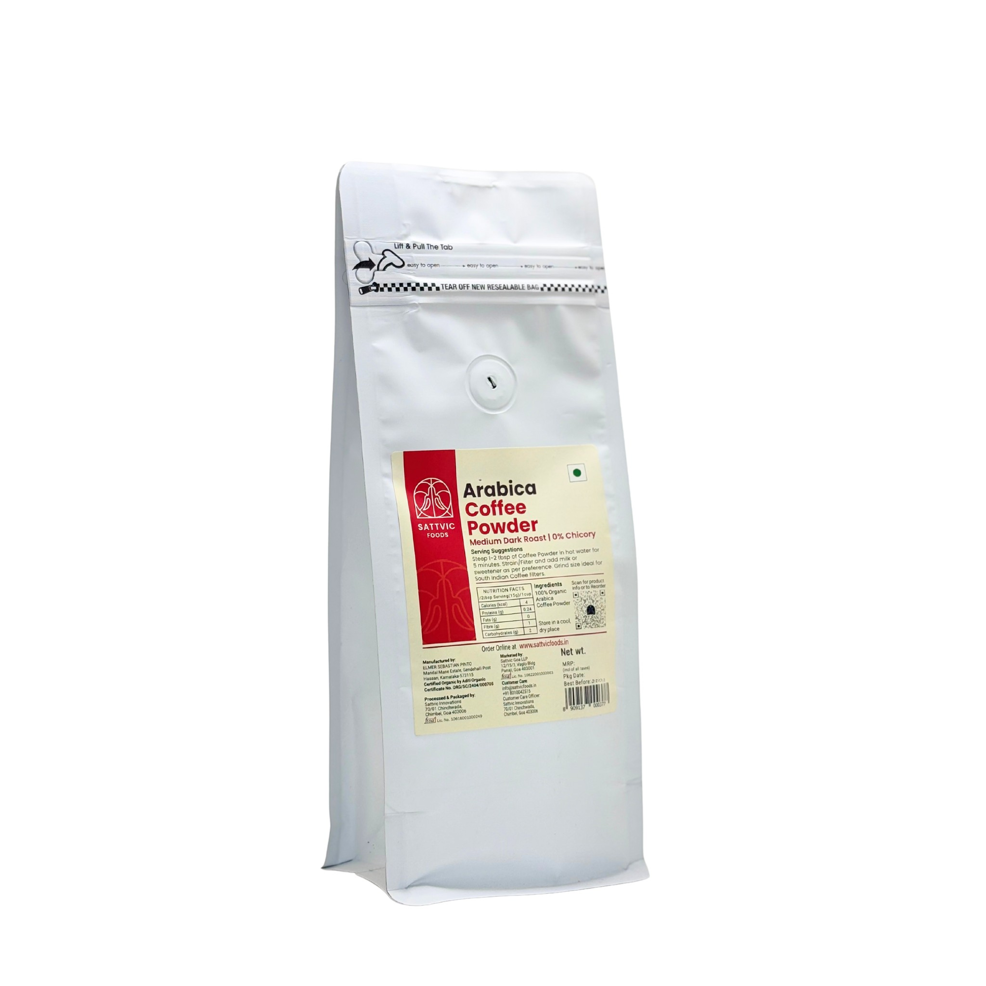 Arabica Organic Coffee Powder | Medium Dark Roast