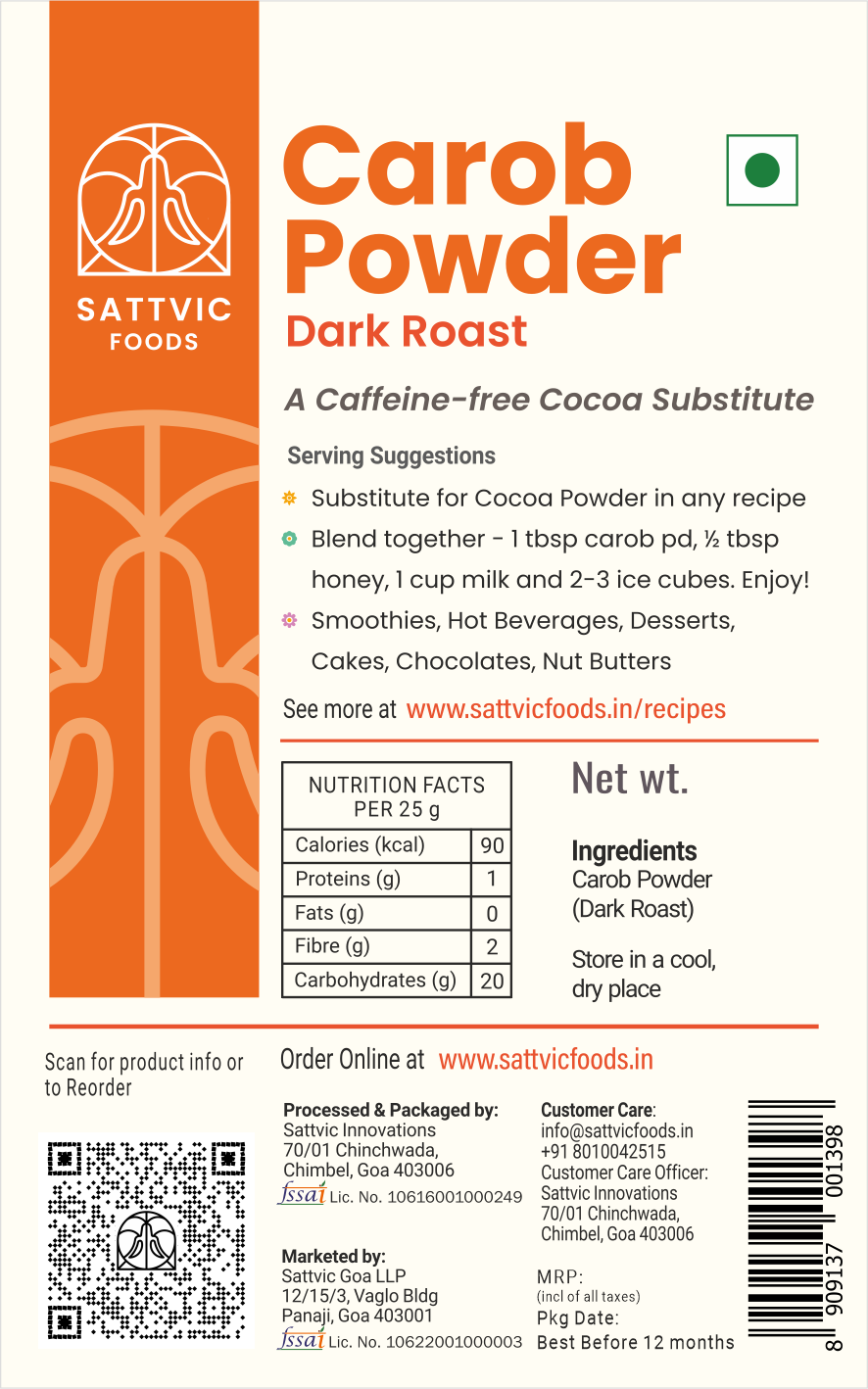Carob Powder | Dark Roast | Caffeine-Free