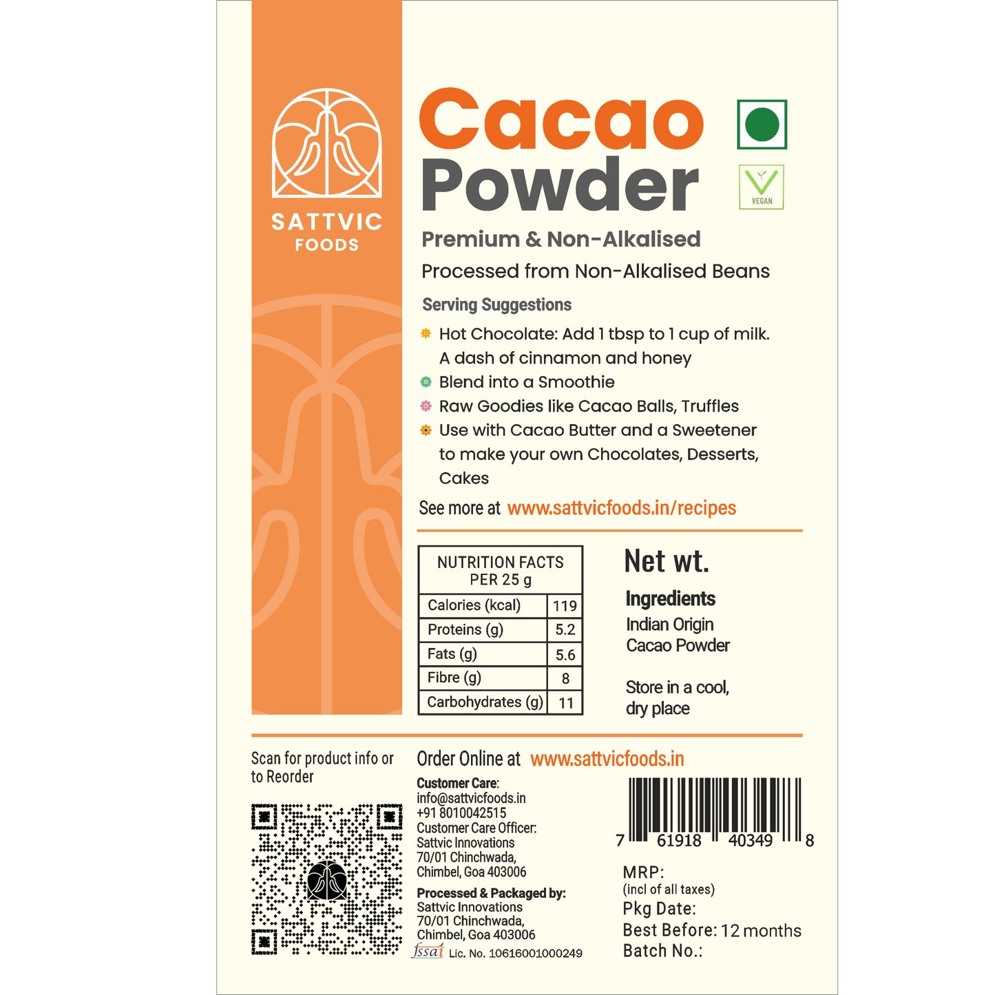Cacao Powder | Pure & Non-Alkalised