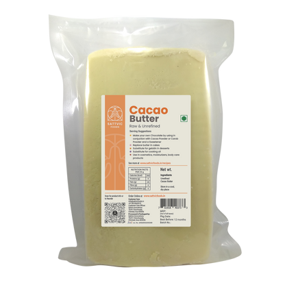 Raw Unrefined Cacao Butter | Prime-Pressed & Food-Grade