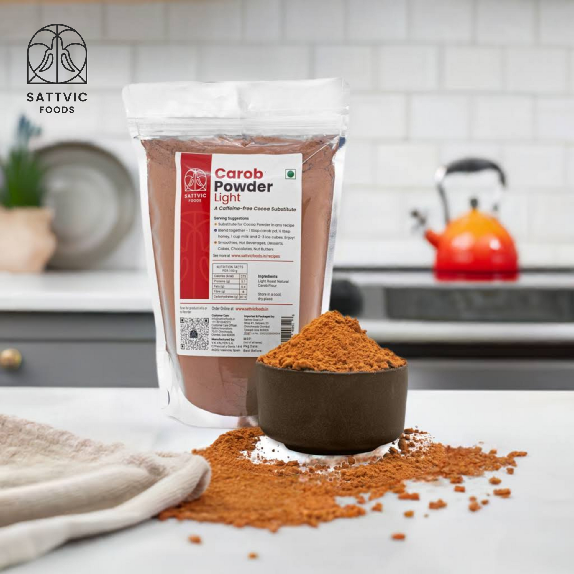 Carob Powder Light | Caffeine-Free Cacao Substitute