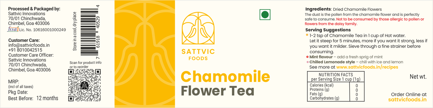 Chamomile Flowers: Caffeine-free, Promotes Sleep