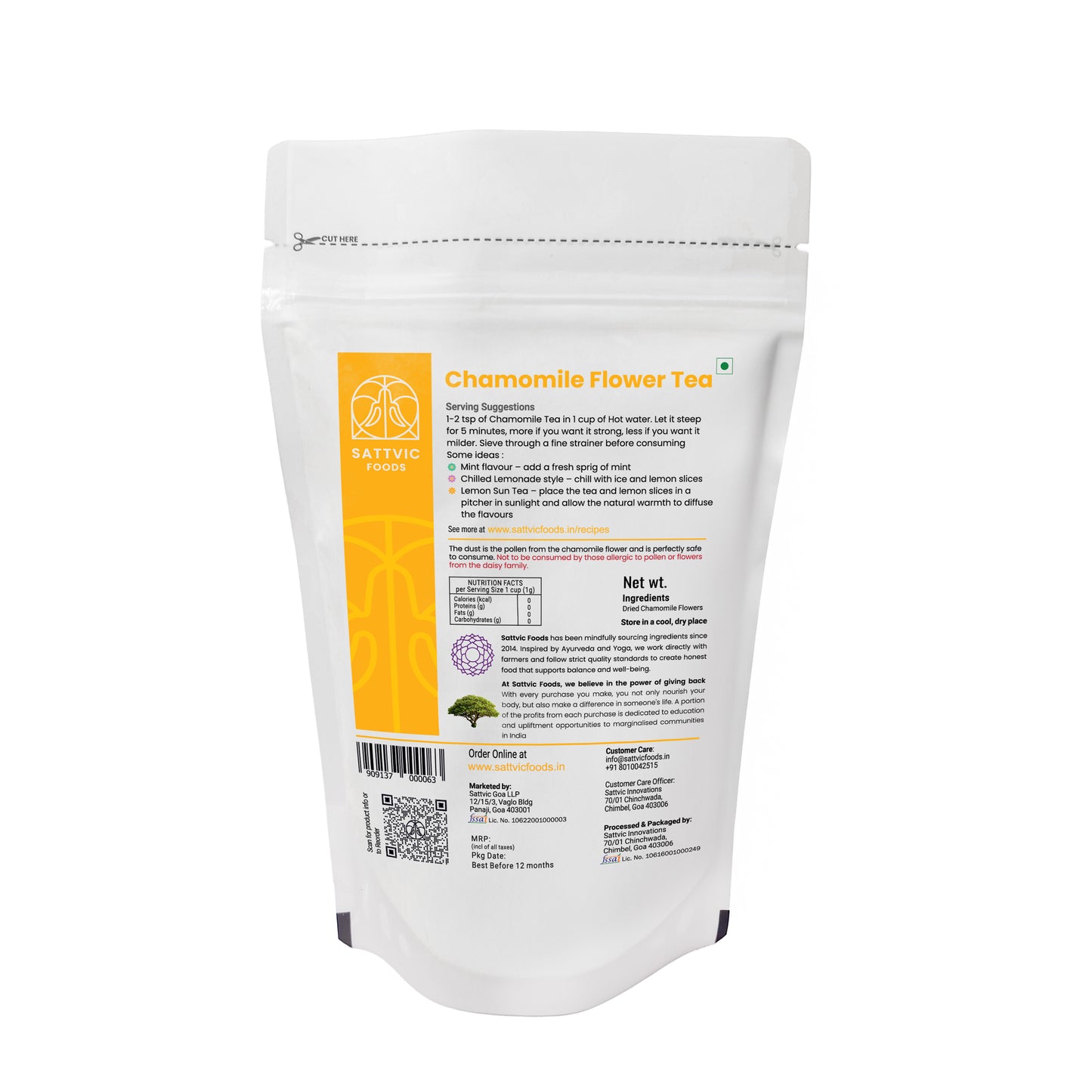 Chamomile Flowers: Caffeine-free, Promotes Sleep