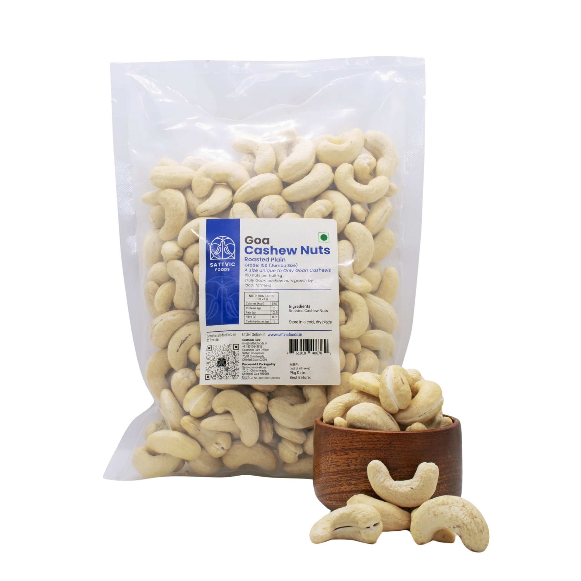 Goan Emperor Cashew Nuts (Roasted Plain)