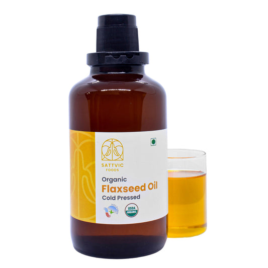 Organic cold pressed flaxseed oil
