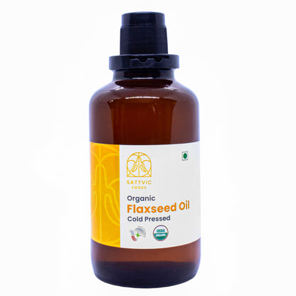 Organic cold pressed flaxseed oil