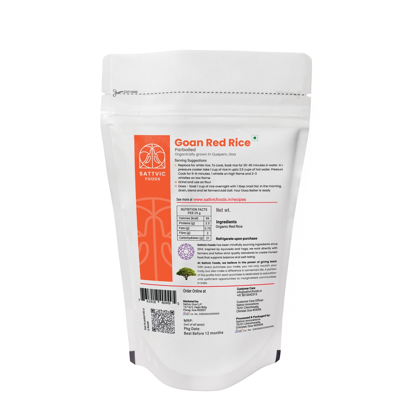 Organic Goan Red Rice | Fibre-Rich & Low GI