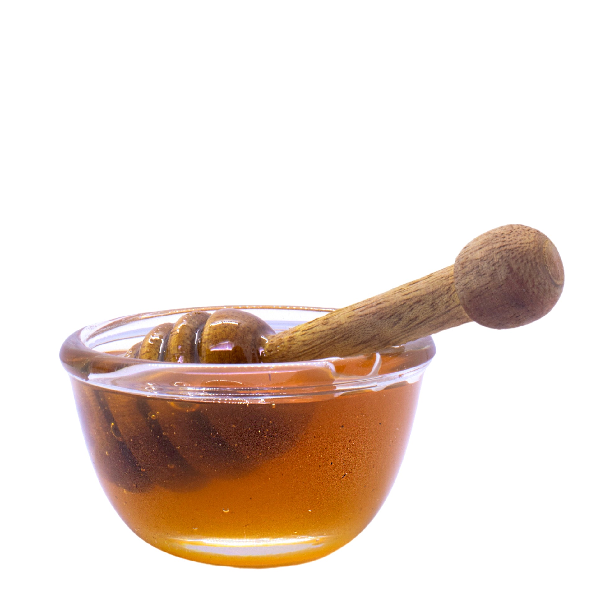 Kashmiri Wildflower Honey in a bowl with a honey dipper