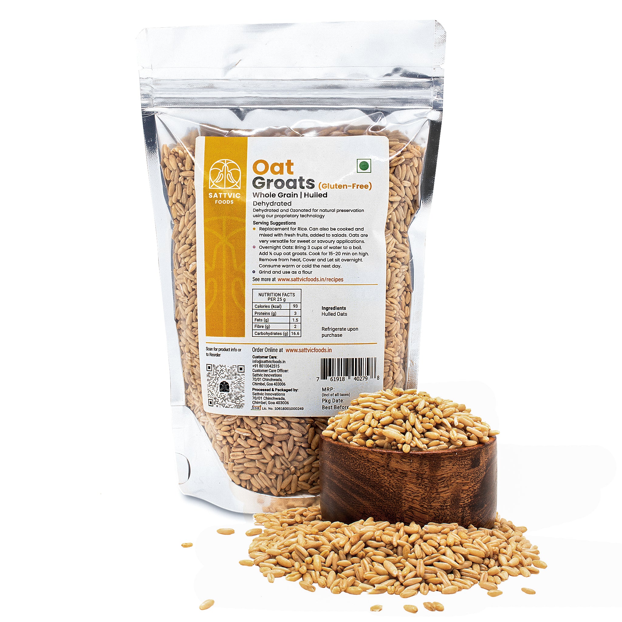 Hulled Oat Groats | Rich in Fibre, Protein & Fats – Sattvic Foods