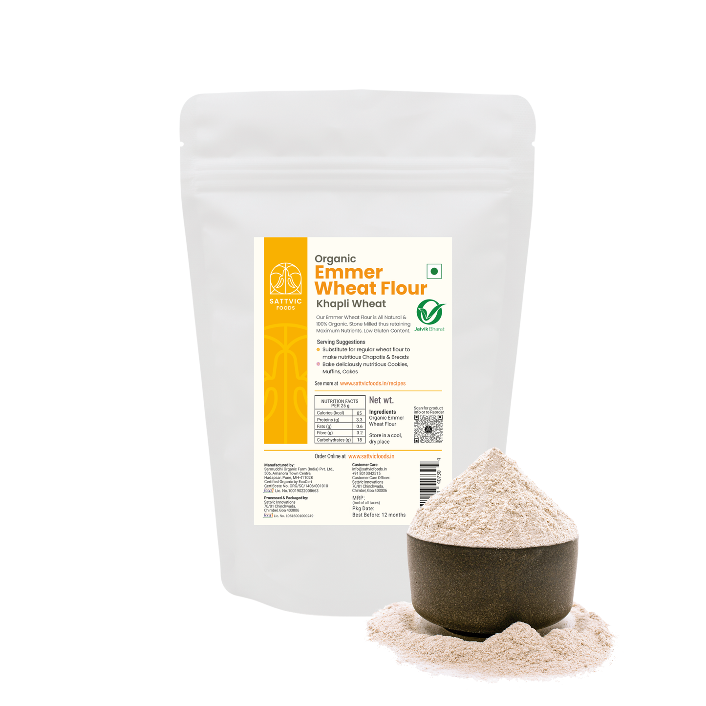 Emmer Wheat Flour / Khapli Atta | Certified Organic