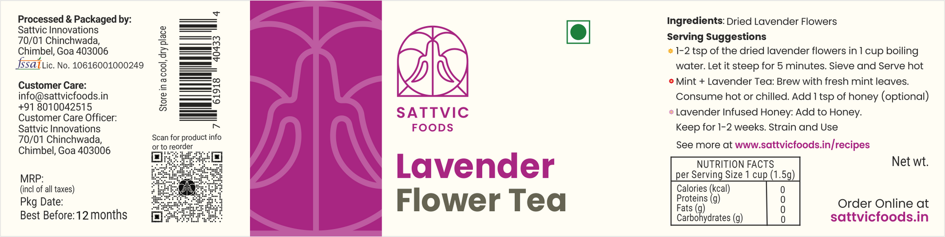Lavender Flowers - Herbal Tea