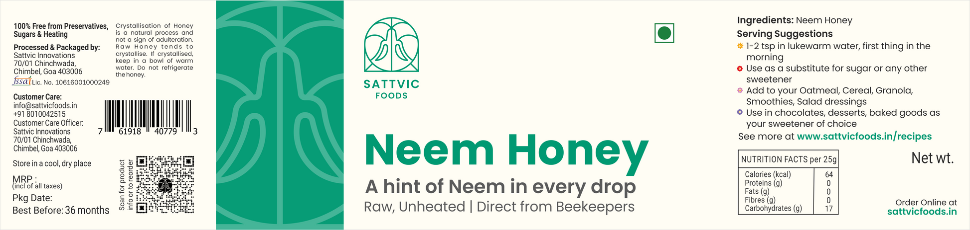 Neem Honey (Raw and Unheated)