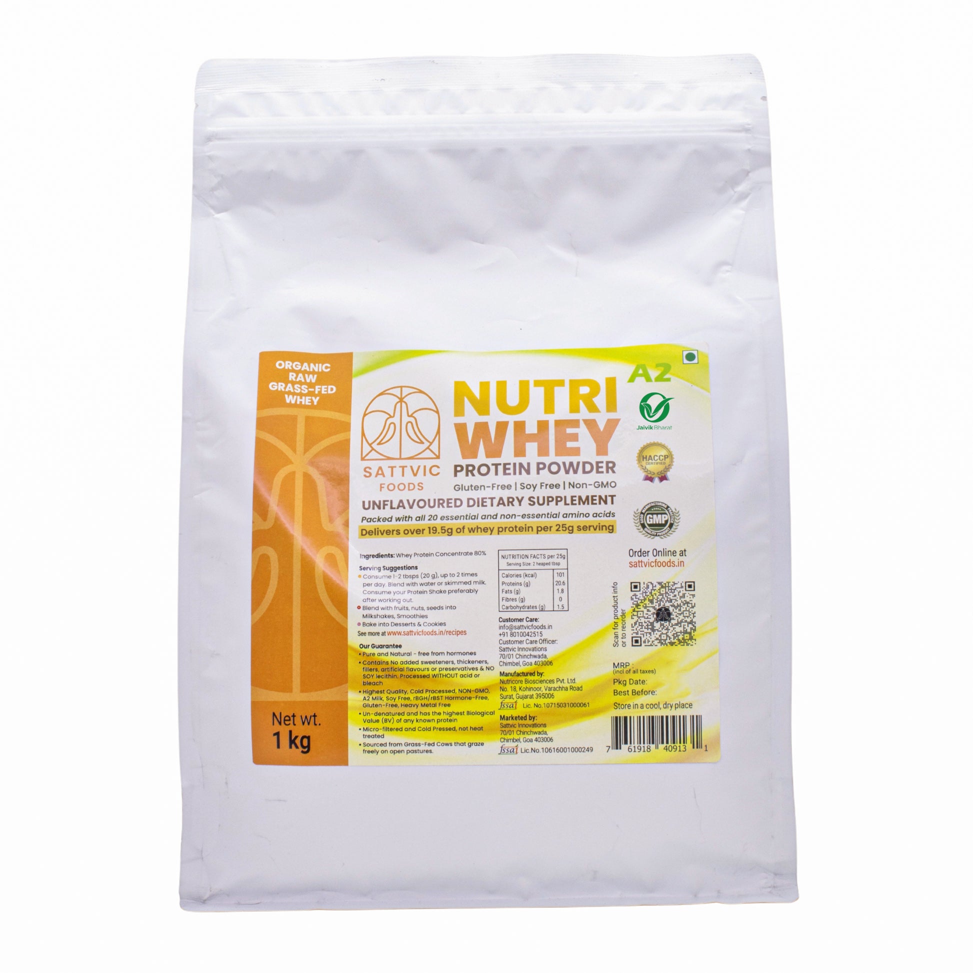 Organic A2 Whey Protein Concentrate 80%