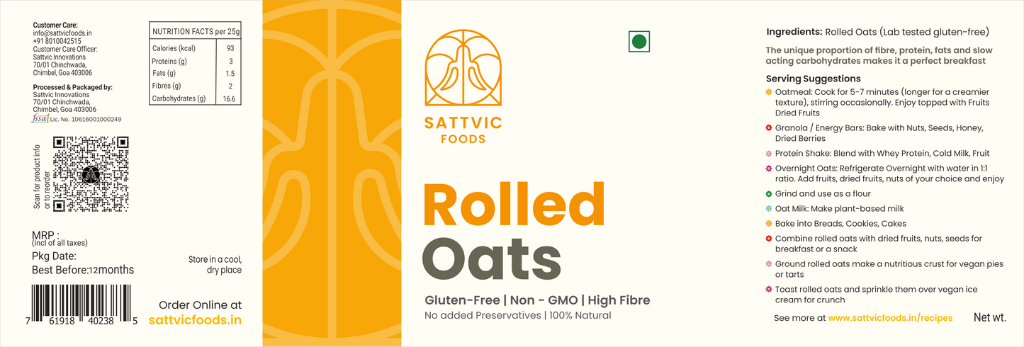 Rolled Oats | Jumbo-Sized, Gluten-free, Fibre-Rich