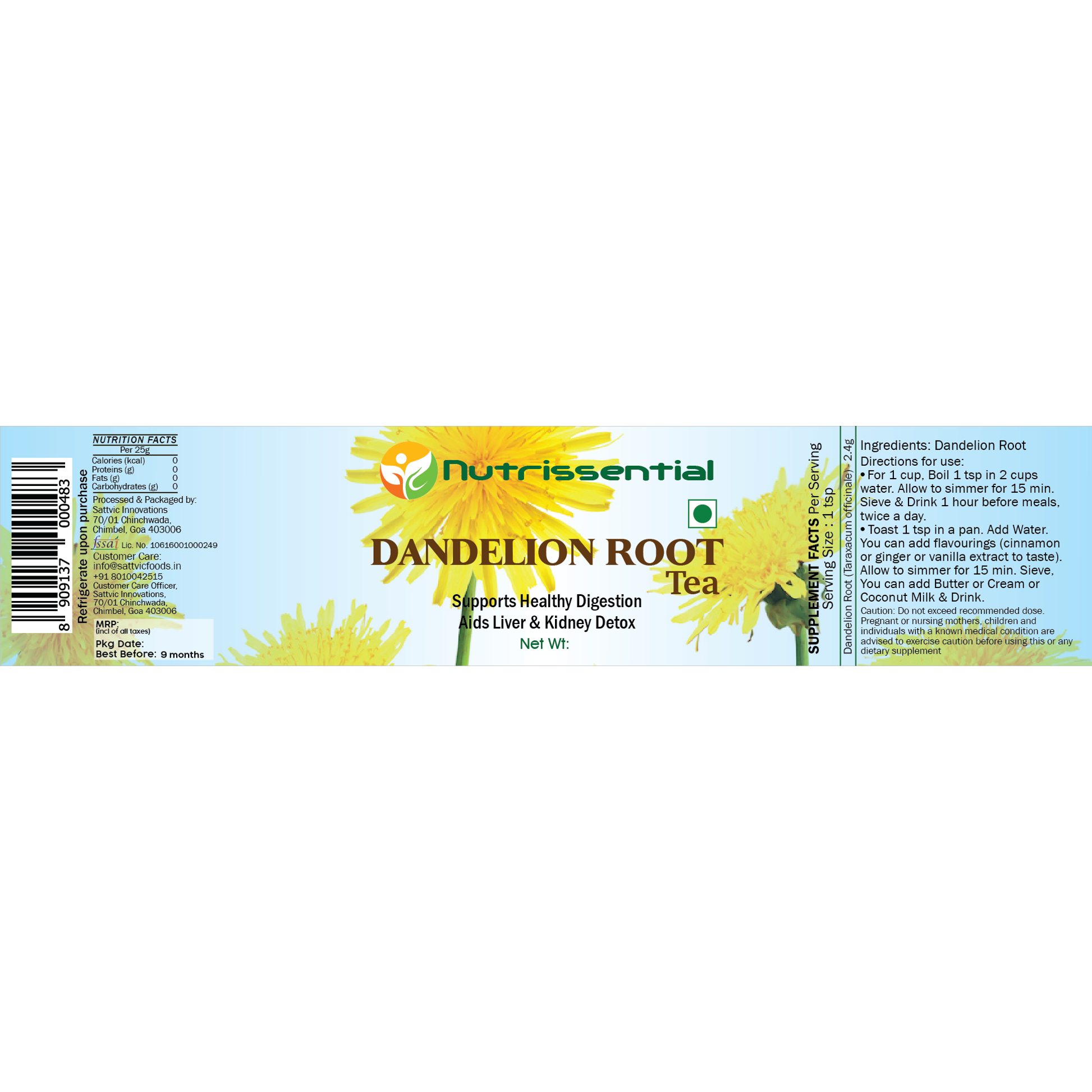 Dandelion root tea