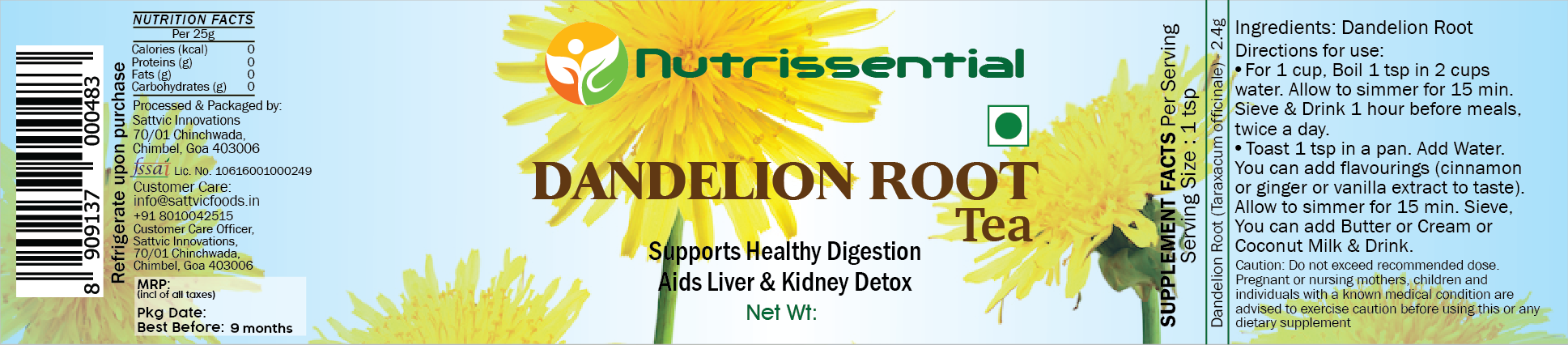 Dandelion root tea