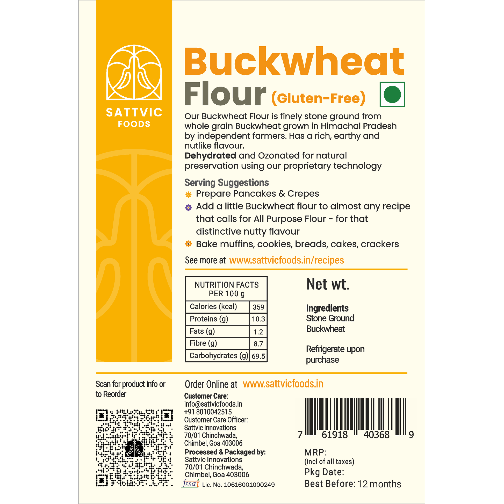 Buckwheat Flour | Gluten-free | Protein and Fibre Packed