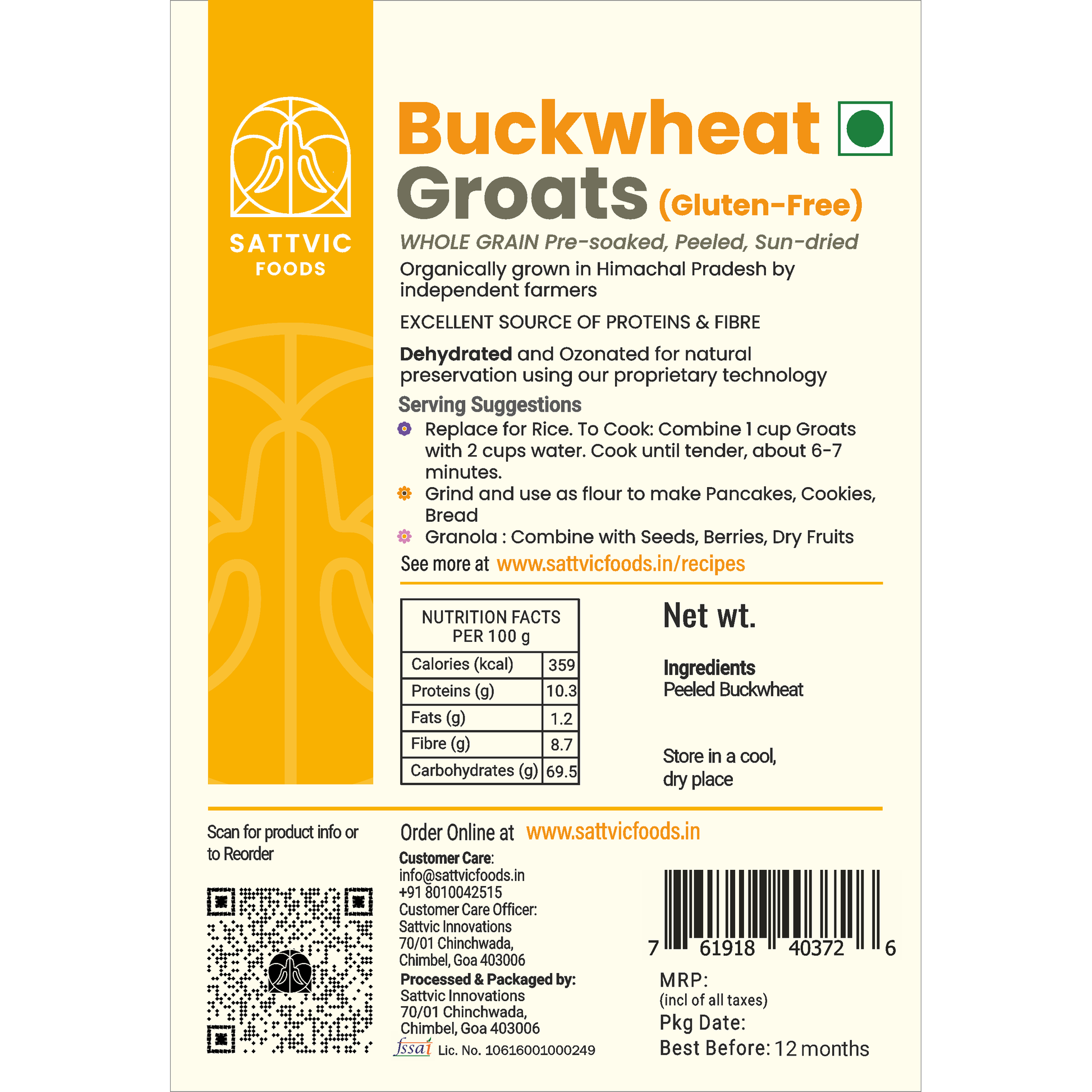 Buckwheat Groats | Gluten-free, Protein & Fibre Packed