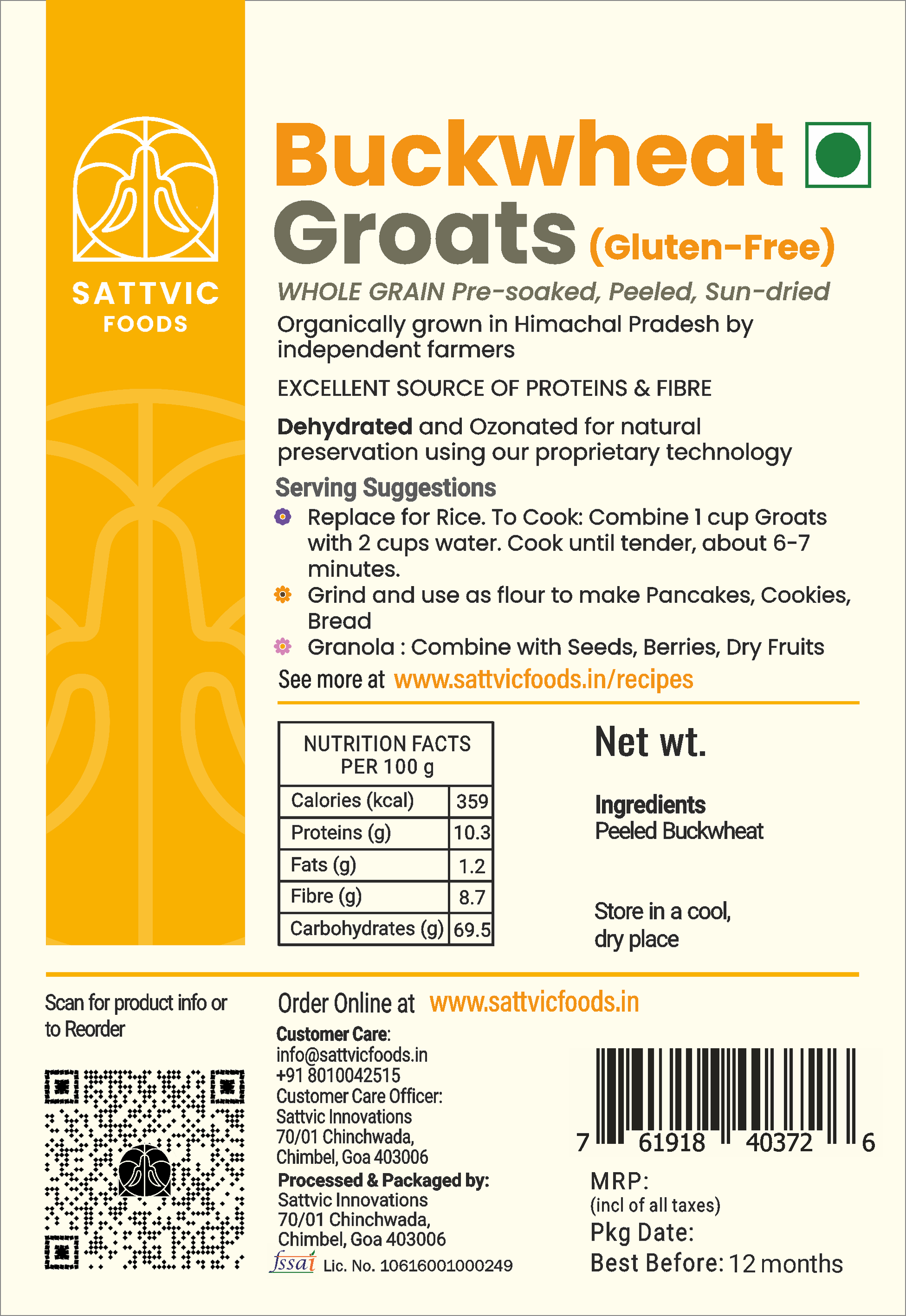 Buckwheat Groats | Gluten-free, Protein & Fibre Packed