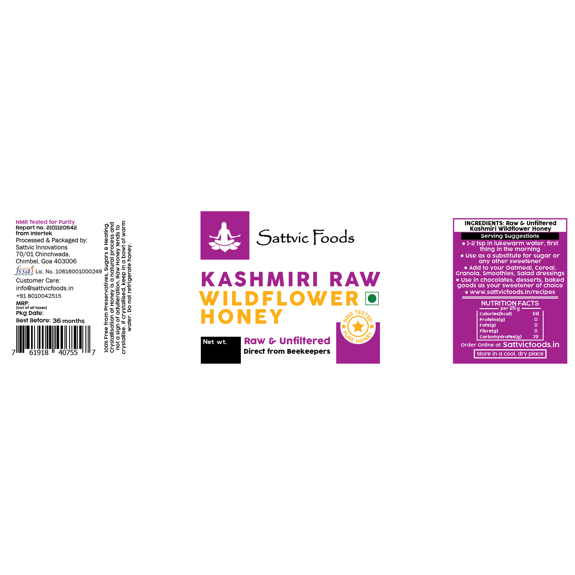 Kashmiri Wildflower Honey (NMR Tested for Purity)