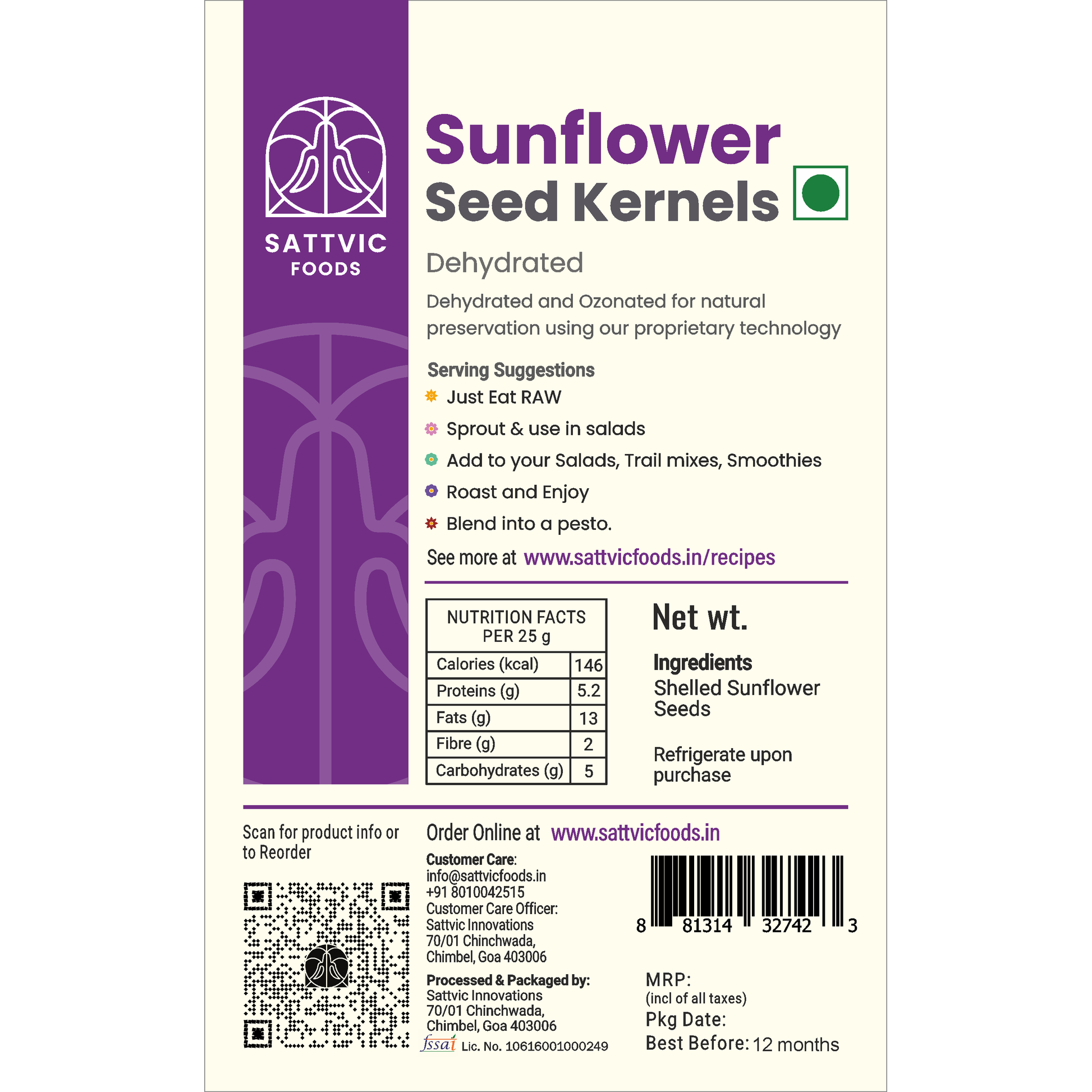 Raw Sunflower Seeds (No Shell)