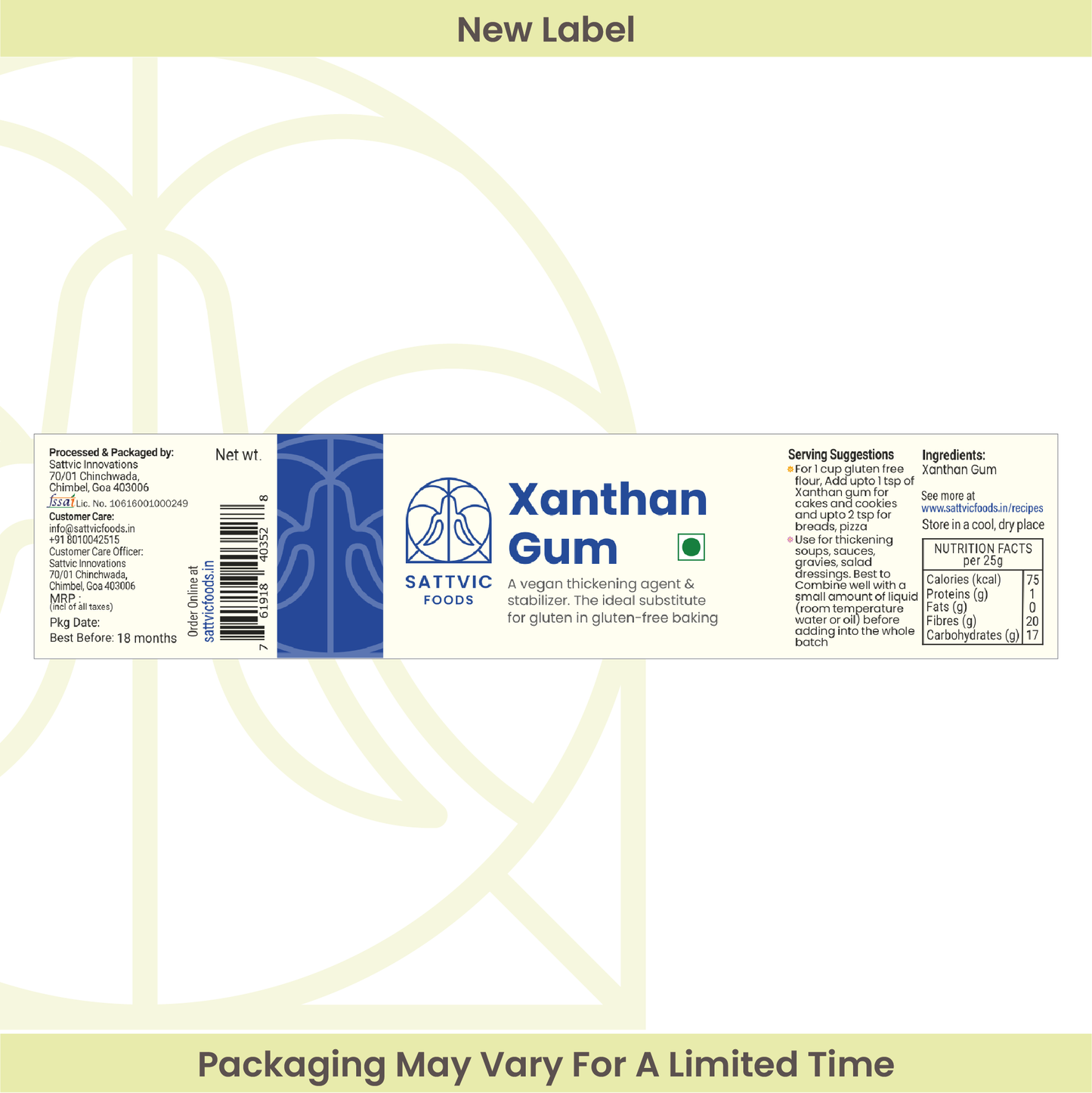 Xanthan Gum (Gluten-free/Vegan thickening)