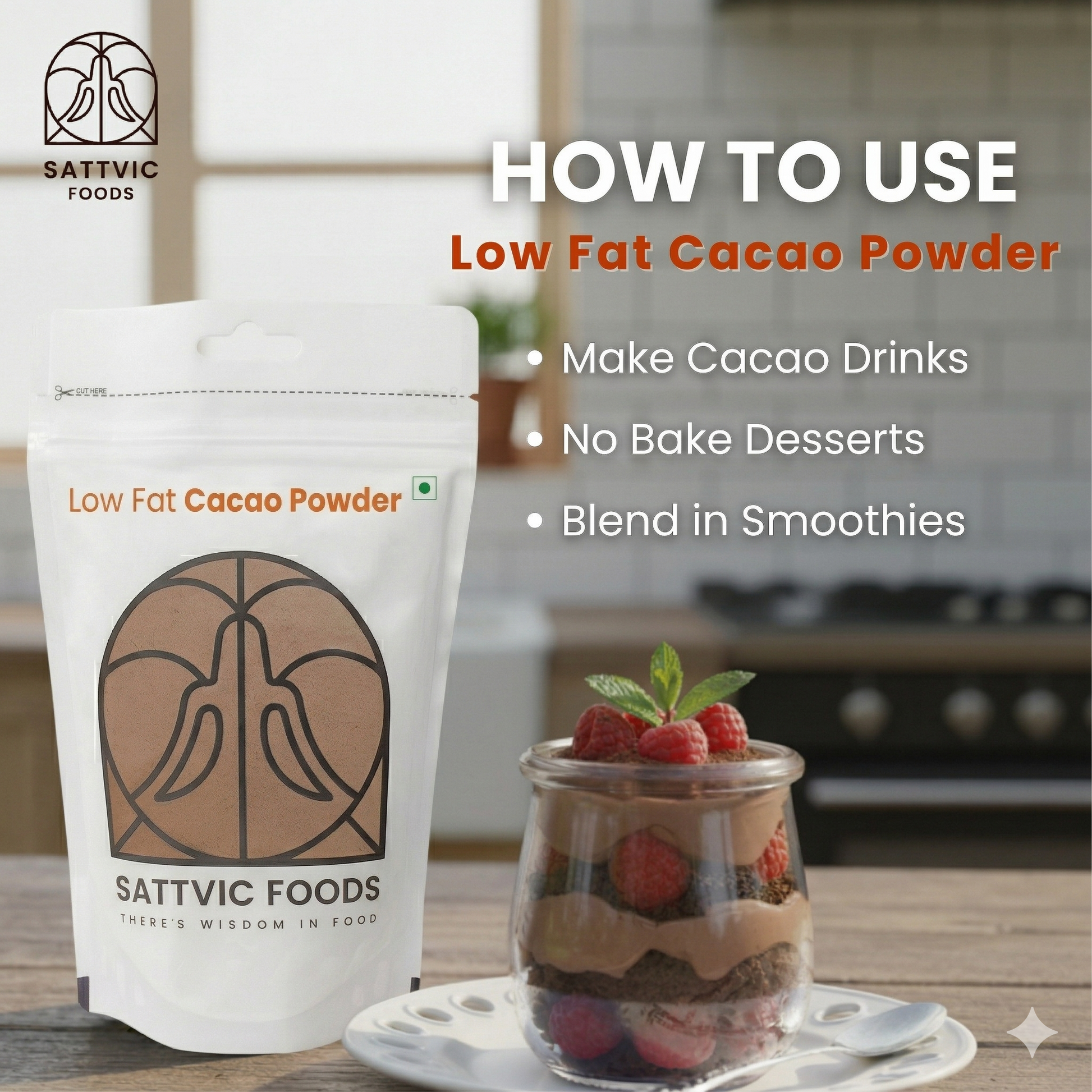Cacao Powder (Low Fat) | Indian Origin & Non-Alkalized