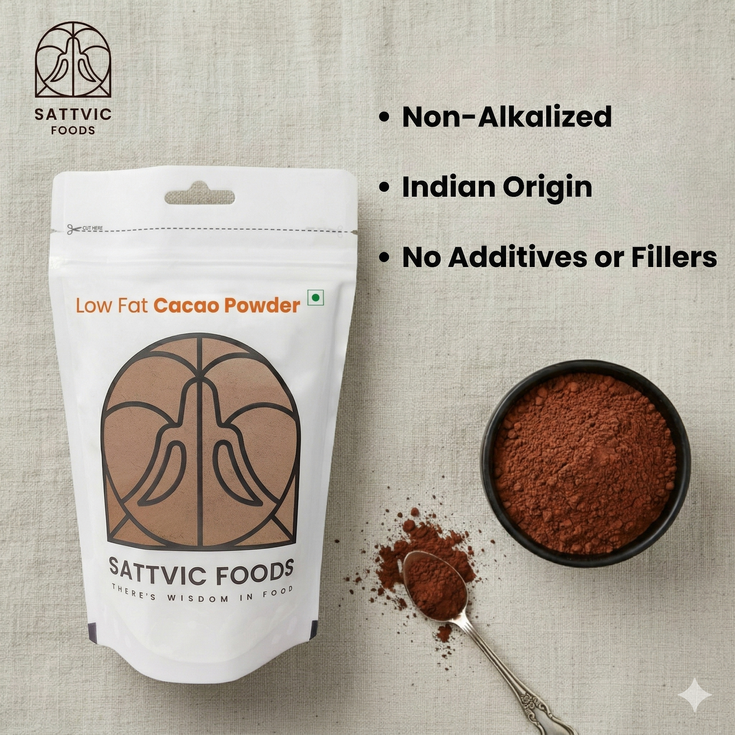 Cacao Powder (Low Fat) | Indian Origin & Non-Alkalized
