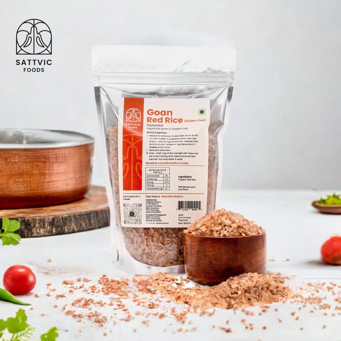 Organic Goan Red Rice | Fibre-Rich & Low GI – Sattvic Foods
