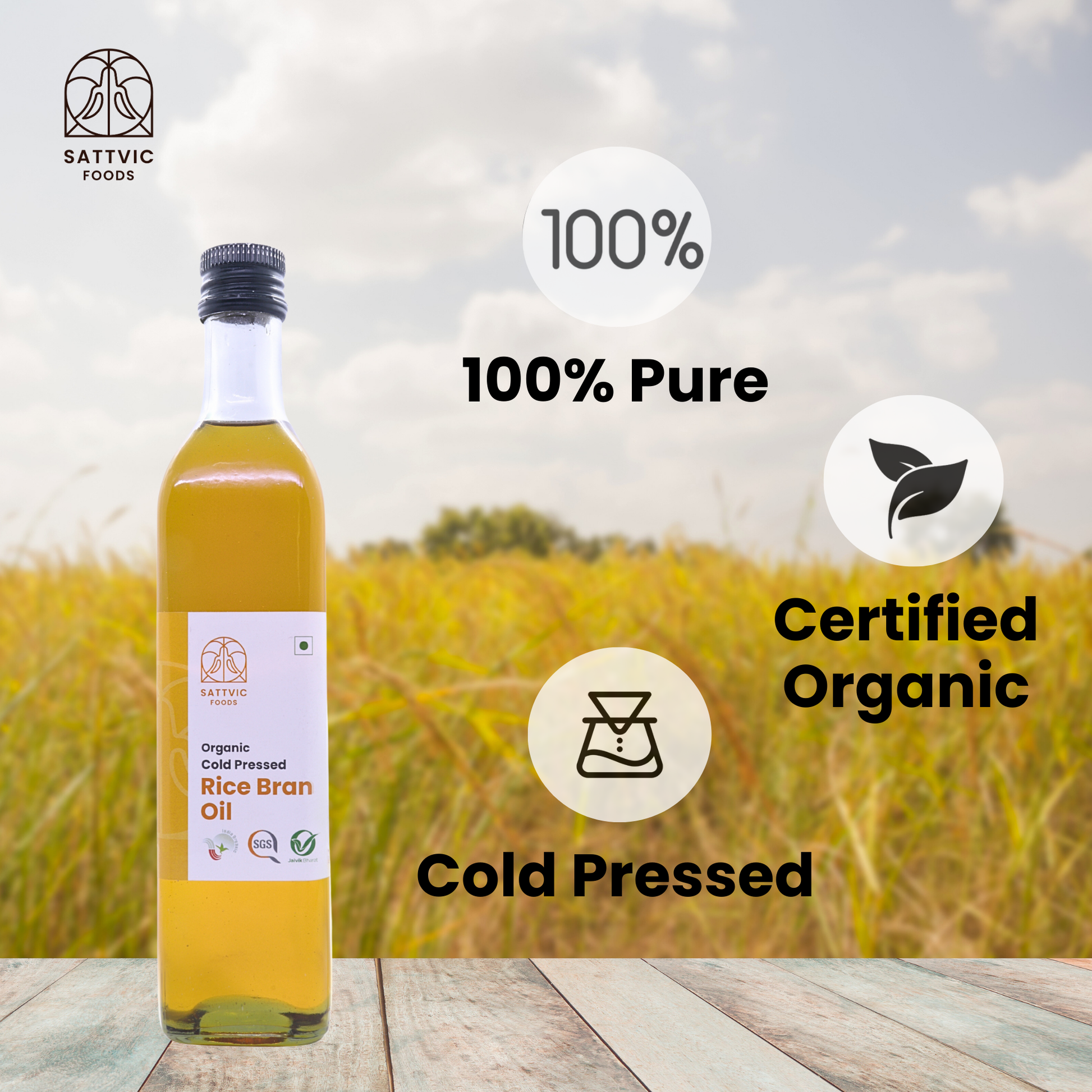 Rice Bran Oil | Organic and Cold-Pressed | Healthy Cooking Oil