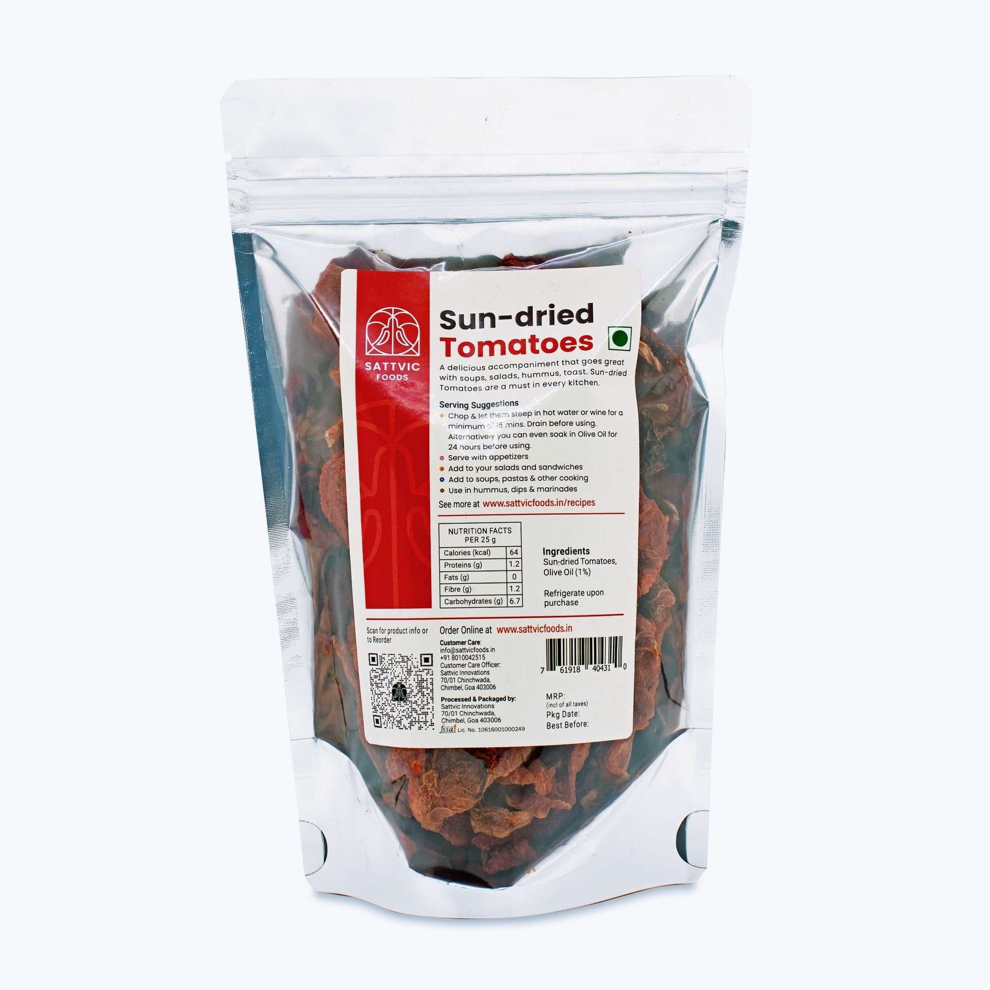 Sun-Dried Tomatoes, Indian Origin, 1% Olive Oil