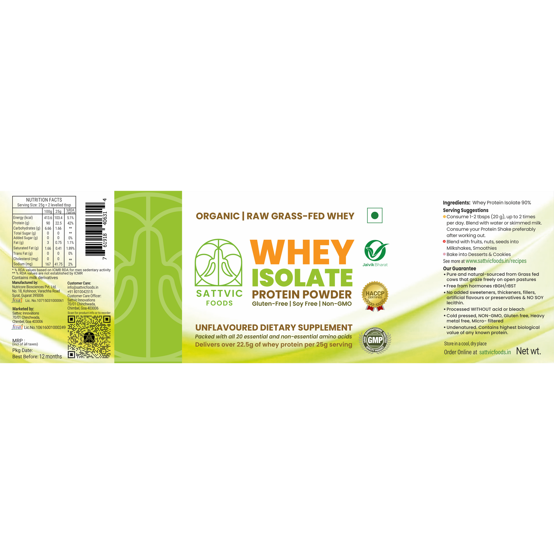 Organic Whey Isolate 90% | High Protein-Low Lactose