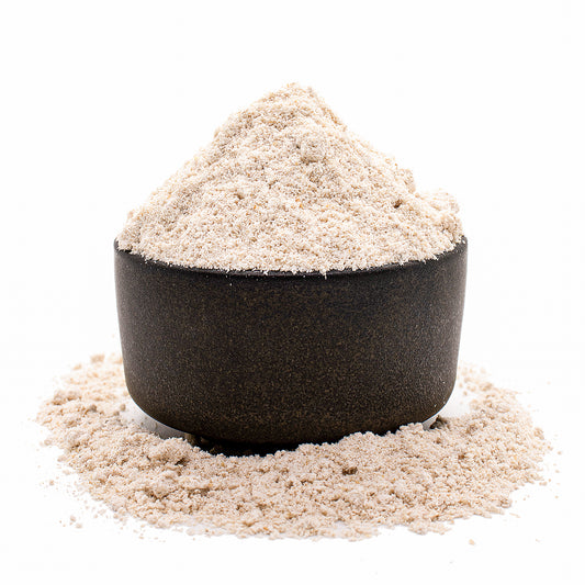 Oat flour in a bowl