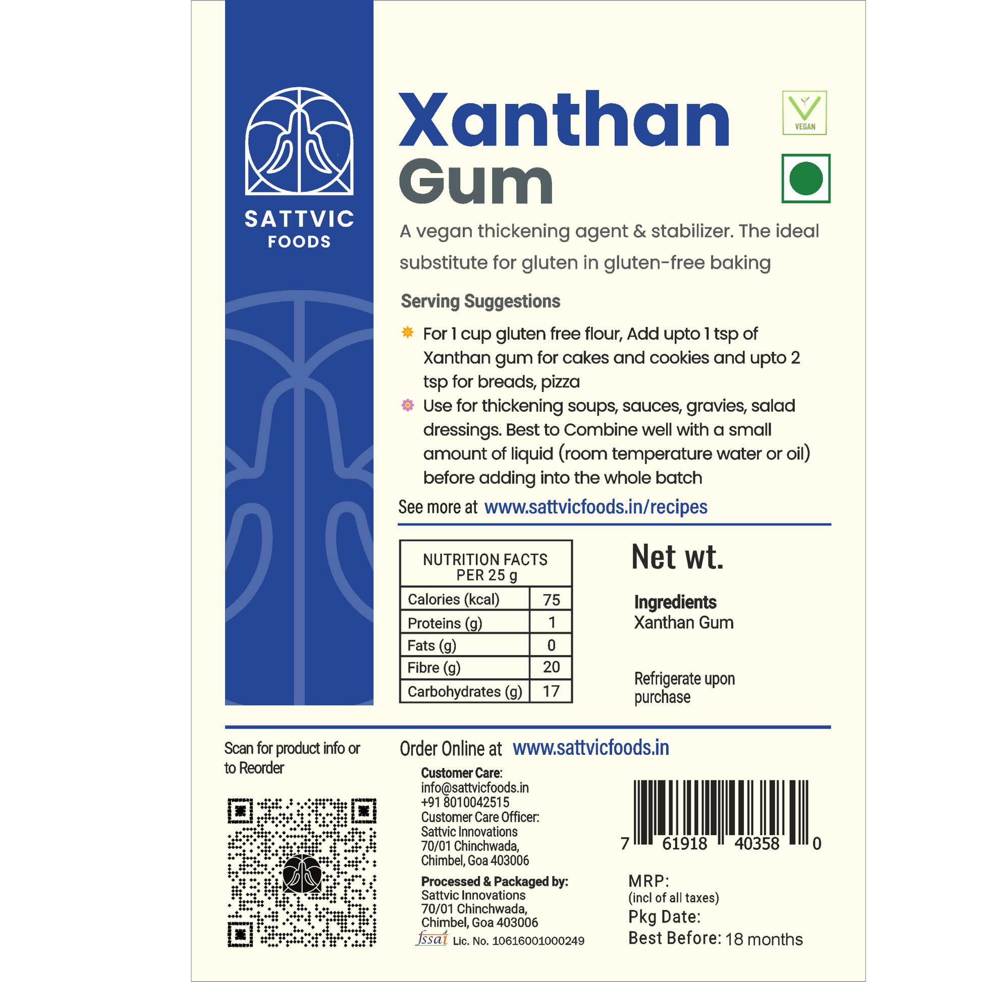 Xanthan Gum (Gluten-free/Vegan thickening)