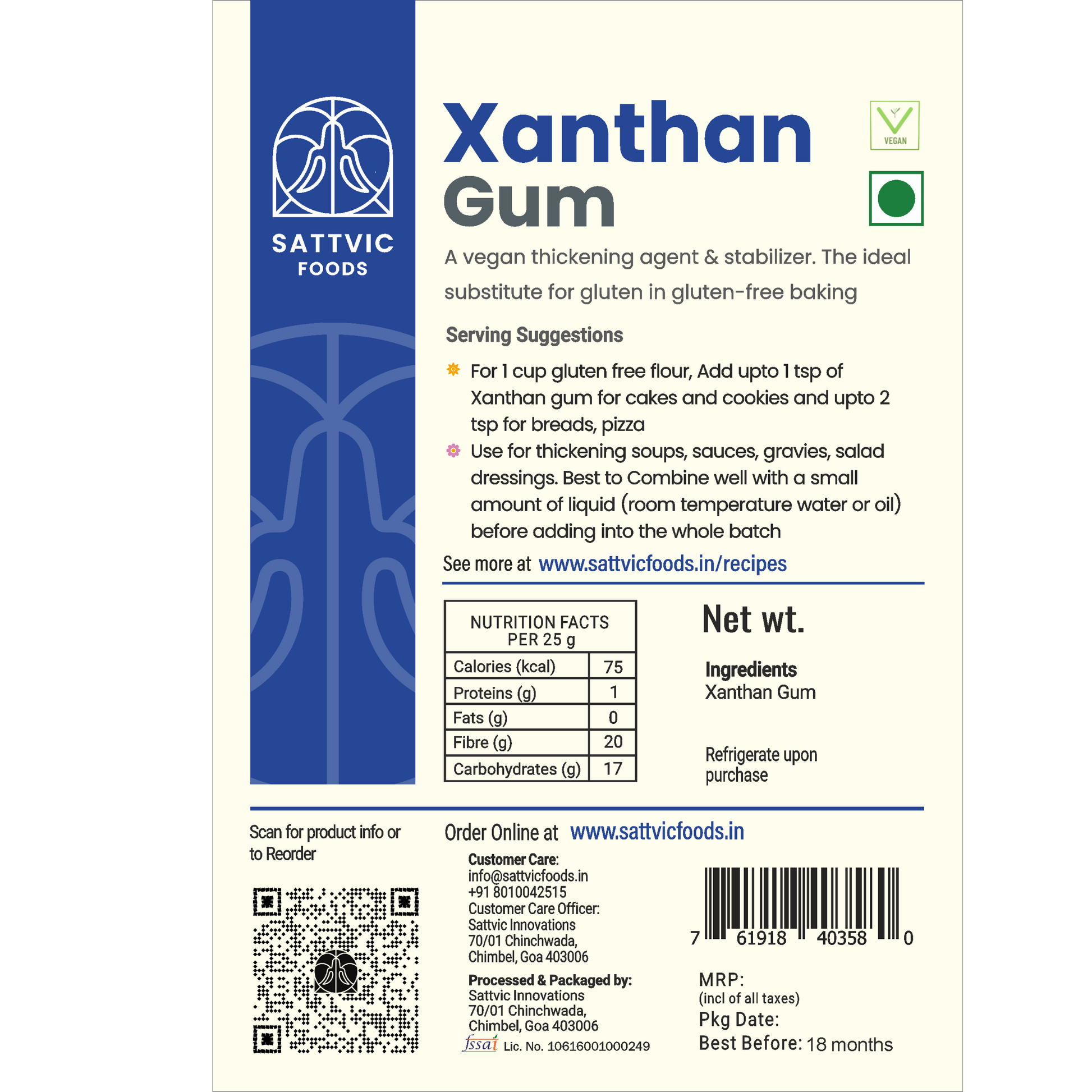 Xanthan Gum (Gluten-free/Vegan thickening)